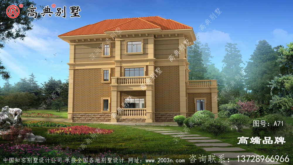 經濟實用三層現代自建別墅設計圖