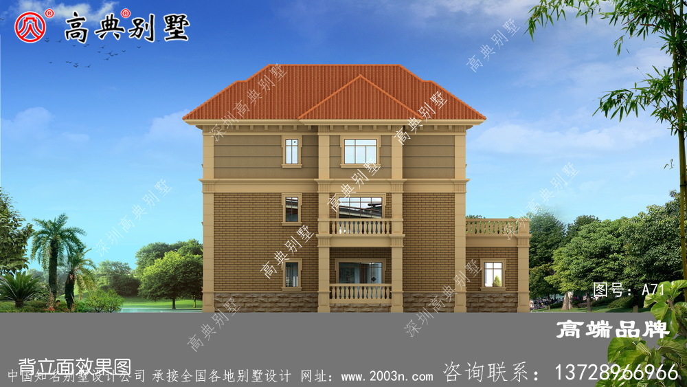 經濟實用三層現代自建別墅設計圖