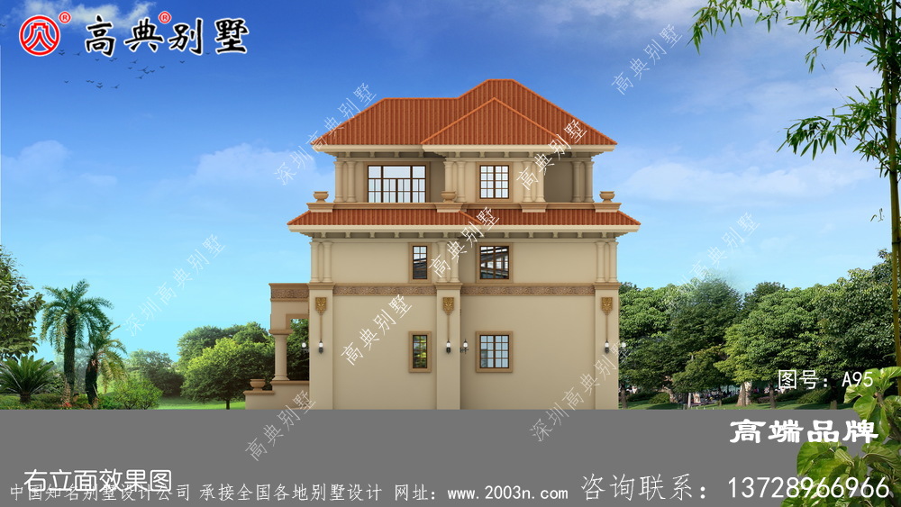 歐式三層自建住宅設計圖