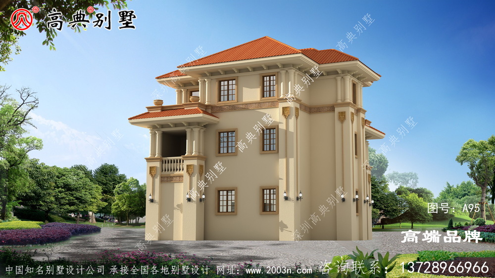 歐式三層自建住宅設計圖