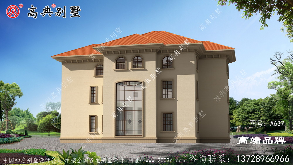 西班牙風格別墅設計圖紙