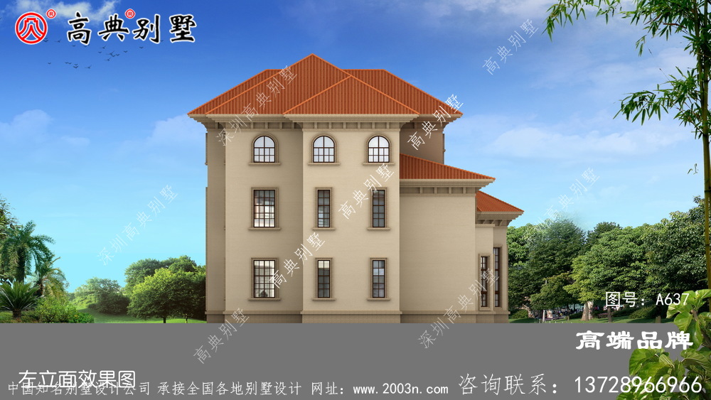 西班牙風格別墅設計圖紙