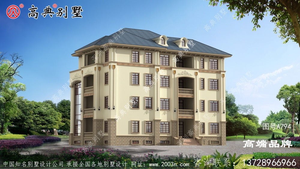 意大利風格四層豪華別墅設計圖