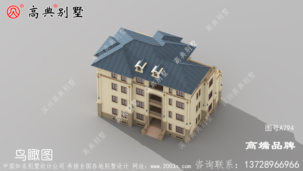 意大利風格四層豪華別墅設計圖