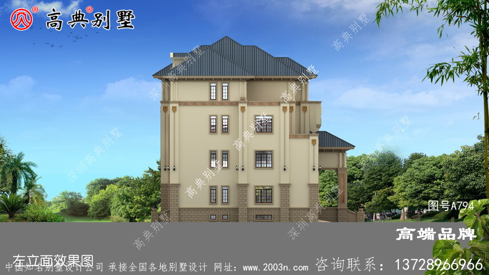 意大利風格四層豪華別墅設計圖