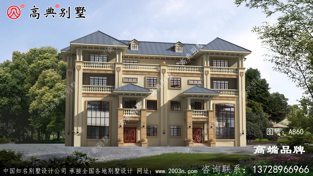 歐式風格雙拼別墅設計圖