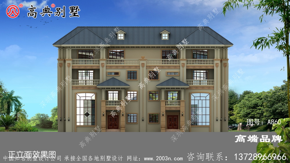 歐式風格雙拼別墅設計圖