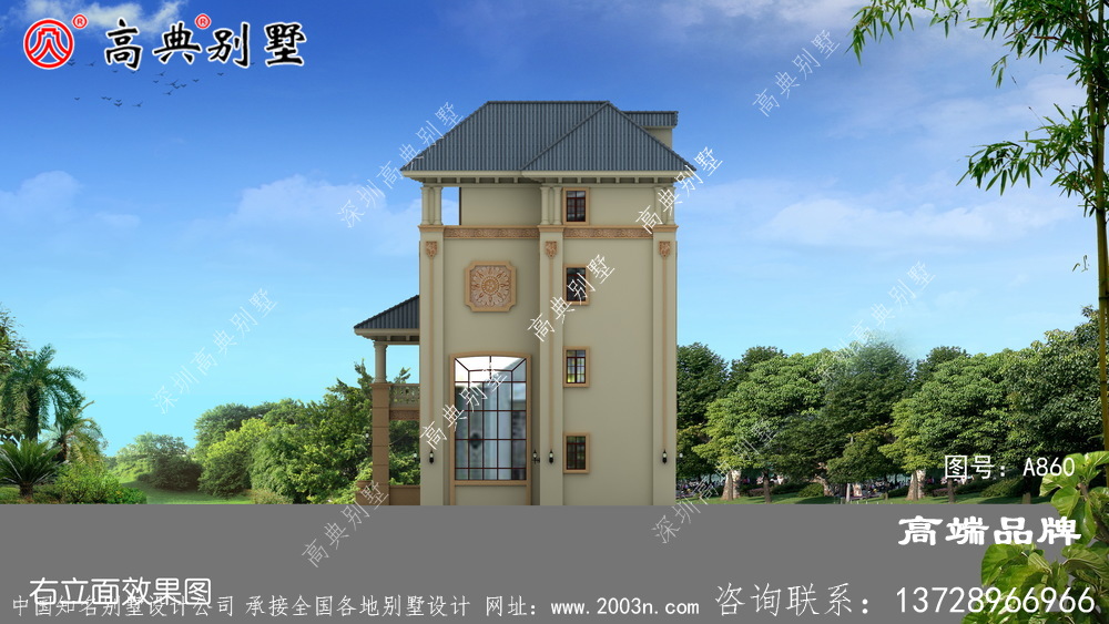 歐式風格雙拼別墅設計圖