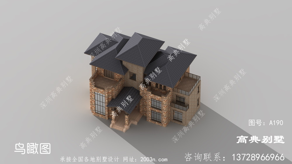 外觀時尚大方的歐式風(fēng)格三層別墅