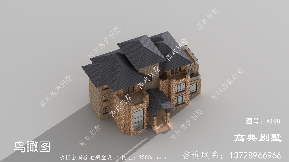 外觀時尚大方的歐式風(fēng)格三層別墅