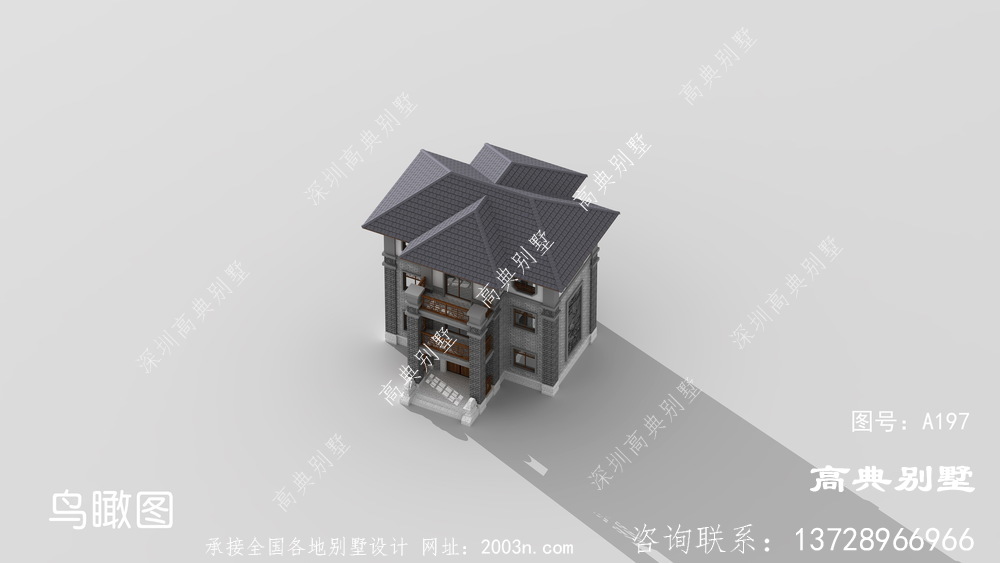 外觀設(shè)計(jì)清新靚麗的中式別墅