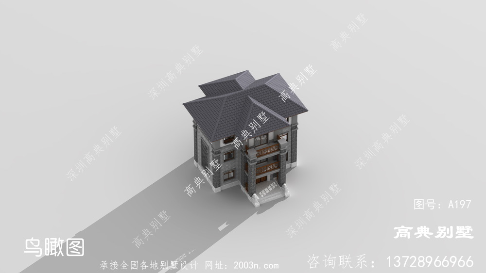 外觀設(shè)計(jì)清新靚麗的中式別墅