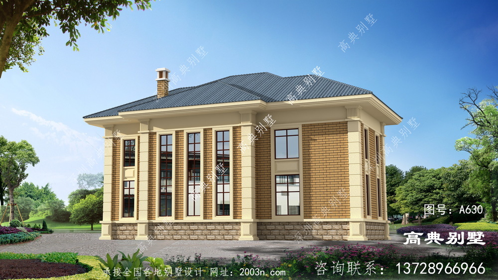 二層樓復式別墅設計圖