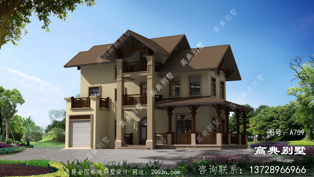 農村住宅三層別墅設計端莊耐用