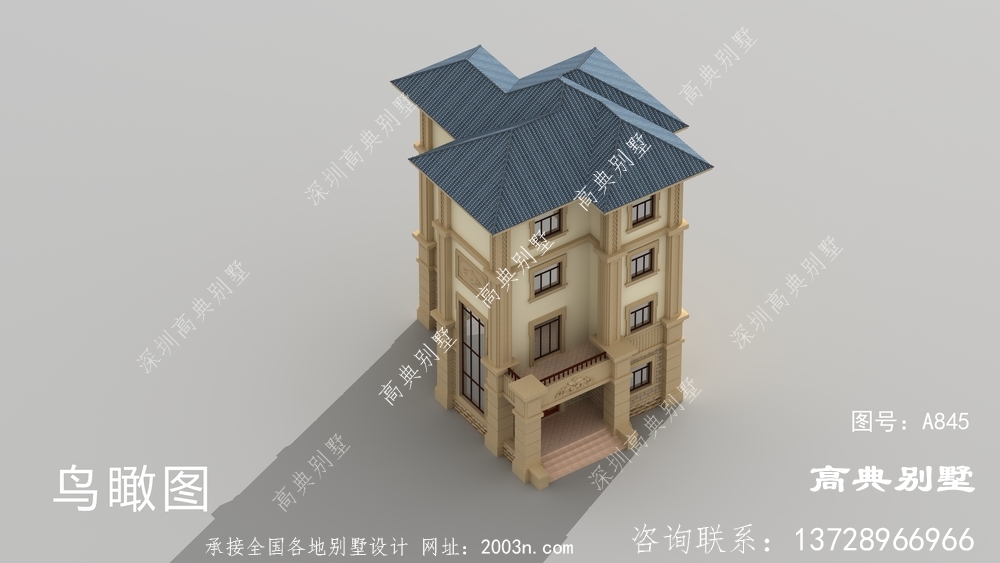 奢華四層農村別墅設計圖