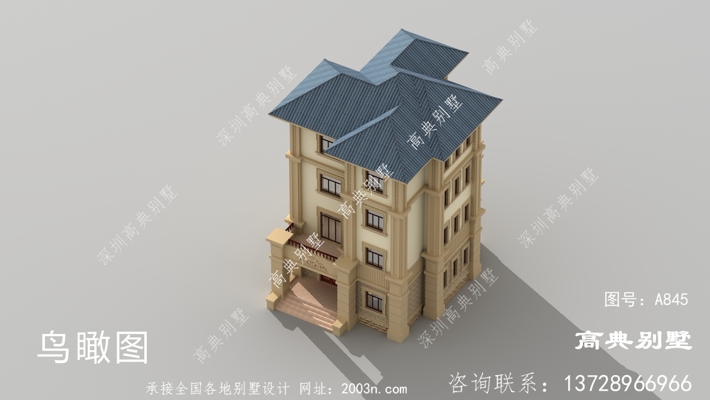 奢華四層農村別墅設計圖