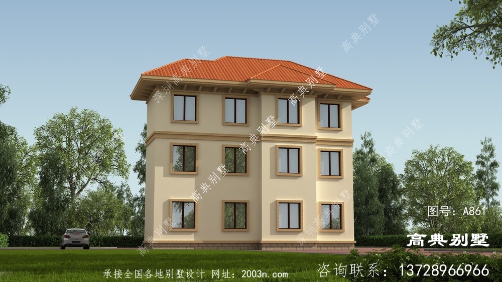 歐式風格三層別墅設計圖紙