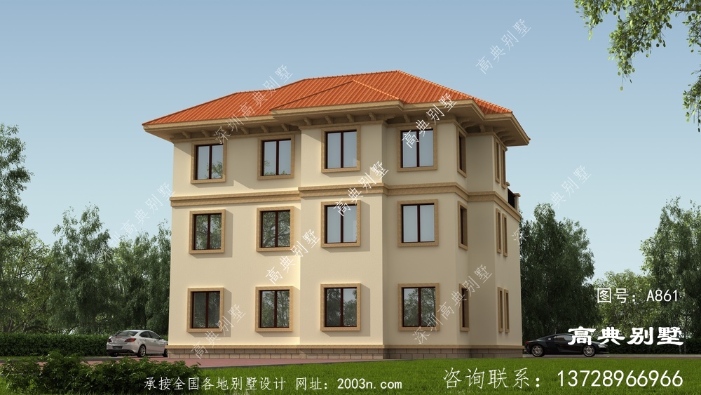 歐式風格三層別墅設計圖紙