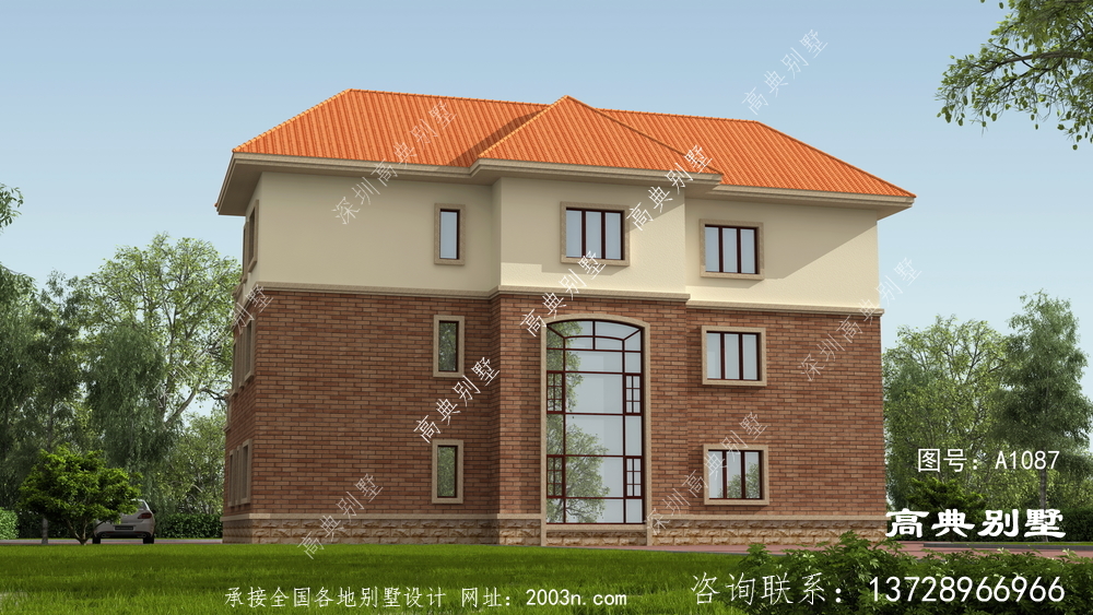 簡歐三層別墅的住宅設計圖