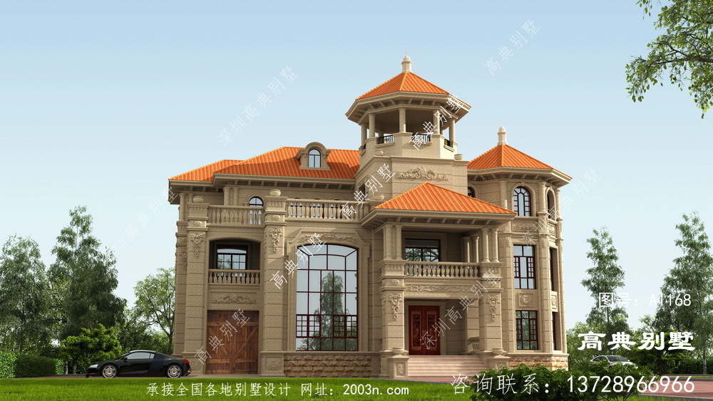 歐式古典三層農(nóng)村自建別墅設(shè)計圖紙