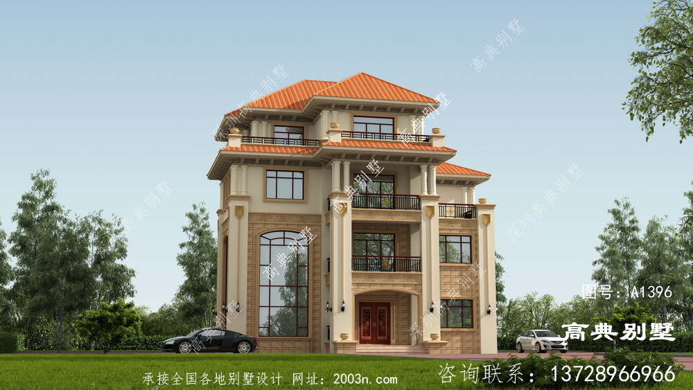 歐式風(fēng)格四層精巧別墅自建設(shè)計(jì)圖