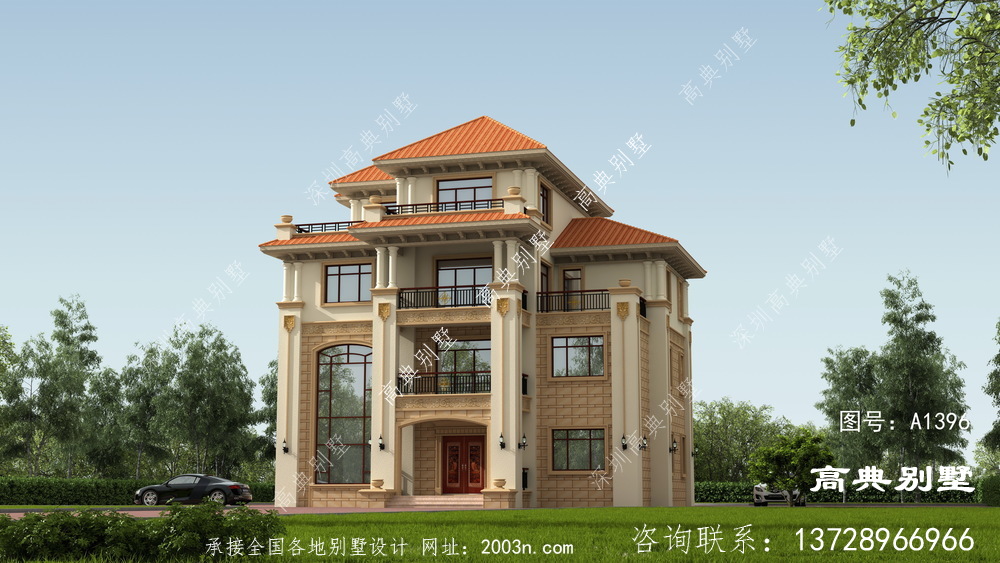 歐式風(fēng)格四層精巧別墅自建設(shè)計(jì)圖