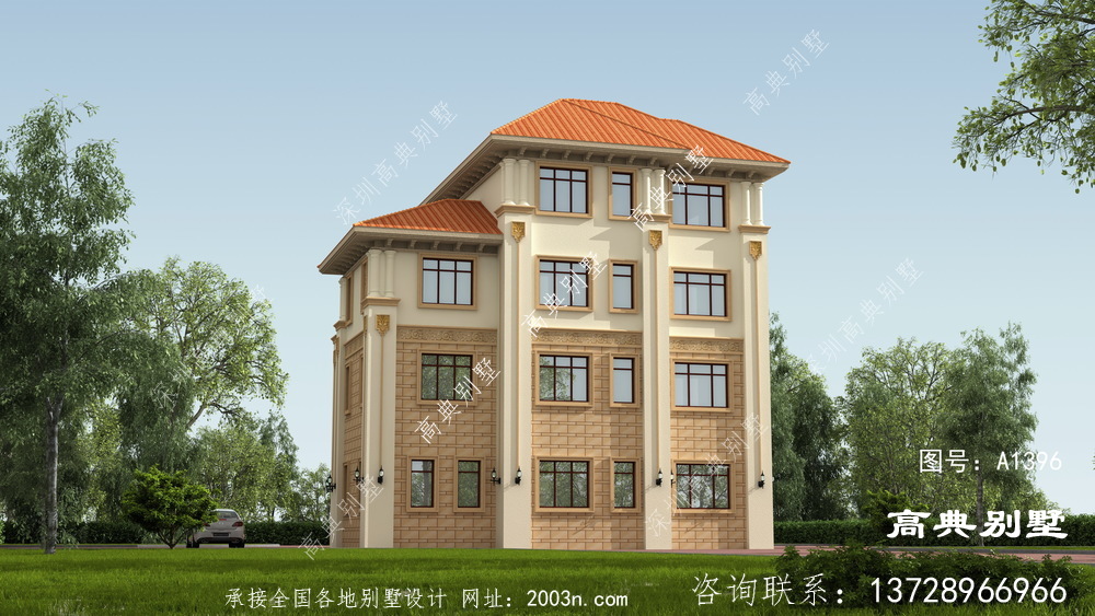 歐式風(fēng)格四層精巧別墅自建設(shè)計(jì)圖
