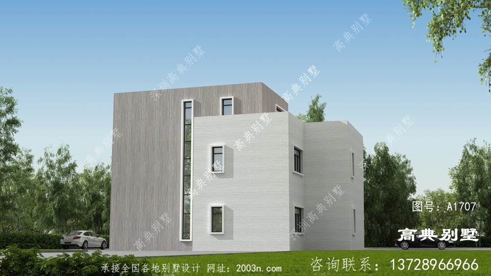 現(xiàn)代三層住宅設(shè)計(jì)圖