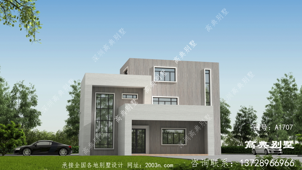 現(xiàn)代三層住宅設(shè)計(jì)圖