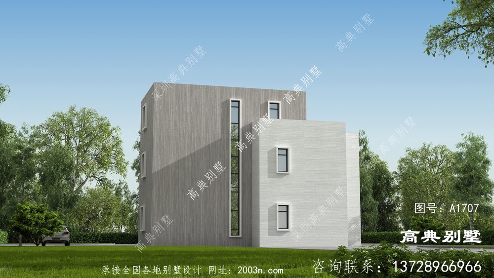 現(xiàn)代三層住宅設(shè)計(jì)圖