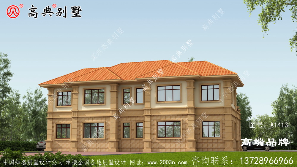 兩層雙拼別墅設計圖紙