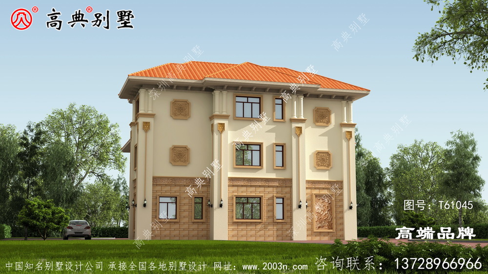 經典大方歐式三層復式別墅設計圖紙