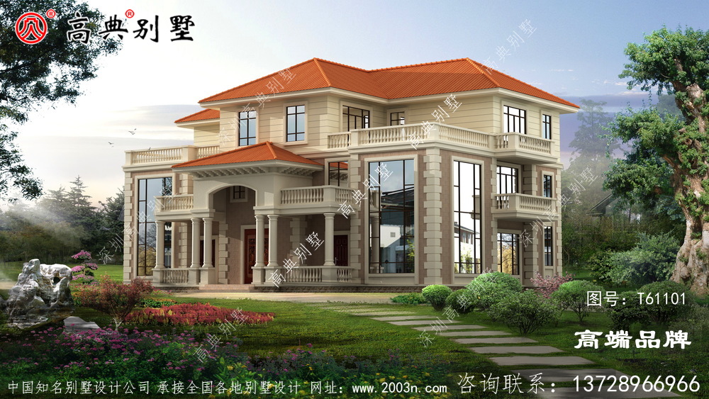 雙拼復式別墅設計效果圖
