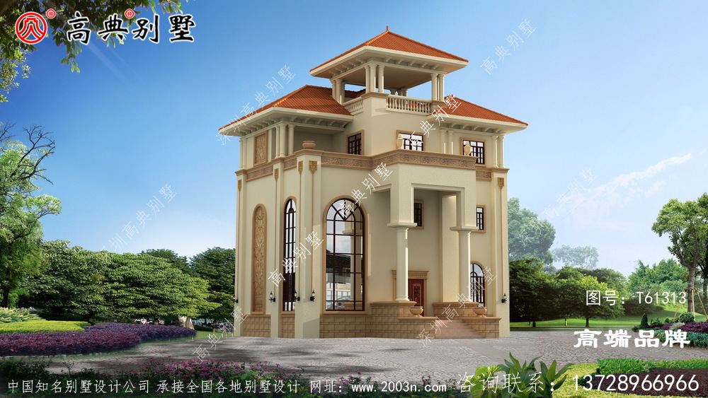 歐式風格三層高級私人別墅設計圖