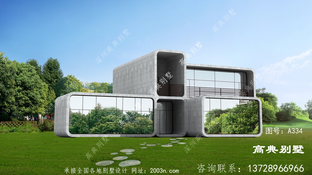 農村自建兩層現(xiàn)代別墅住宅設計圖