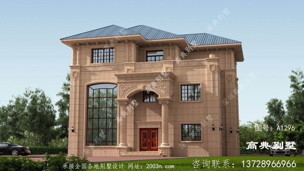 洋氣別墅設計圖為三層戶型，外觀大氣