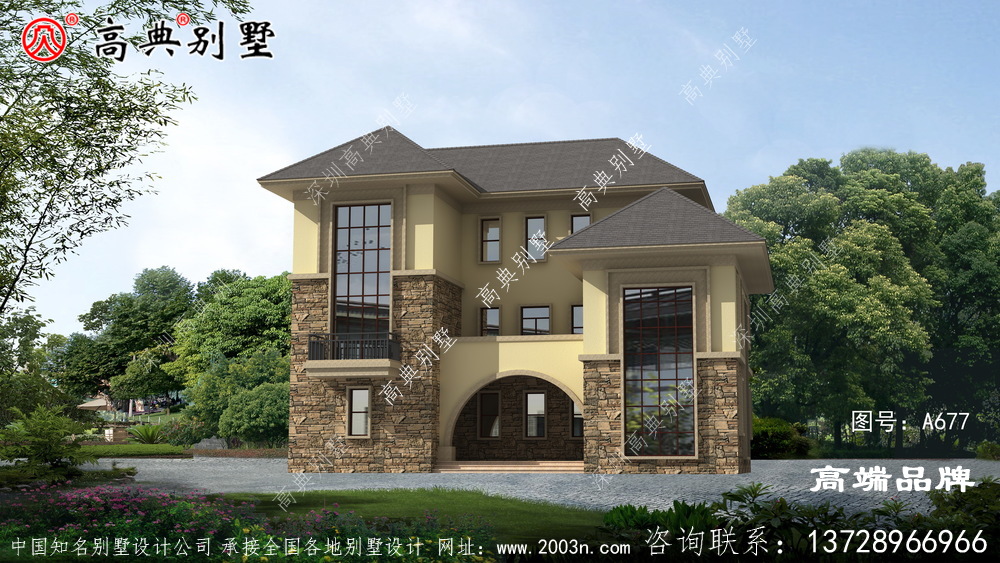 農村三樓別墅設計圖，包括外觀照片