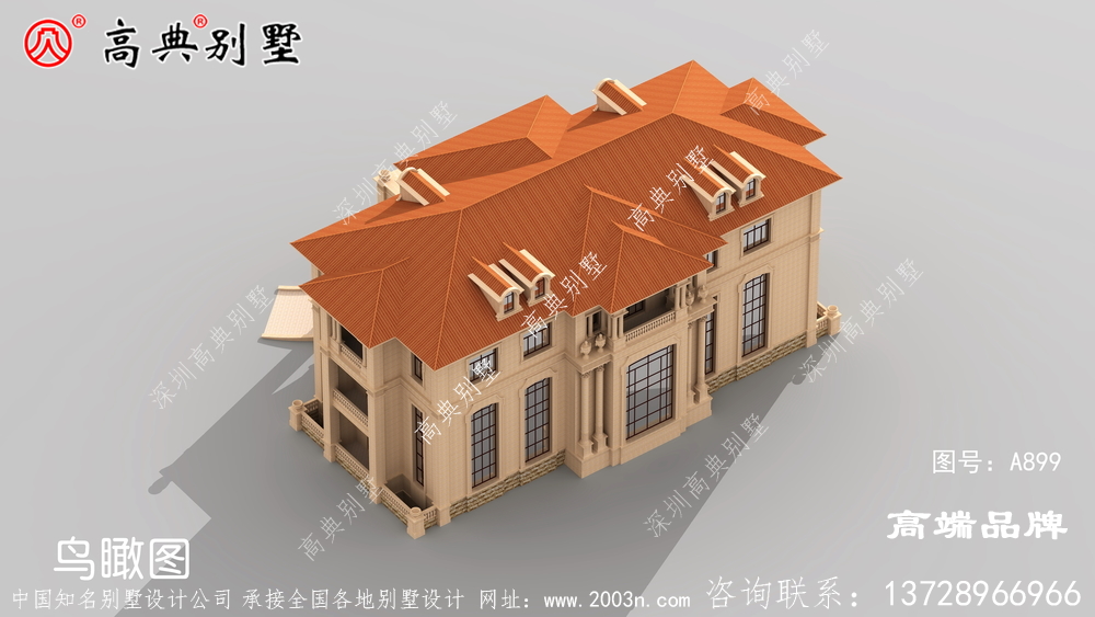豪華歐式石材三層農(nóng)村別墅的設計圖