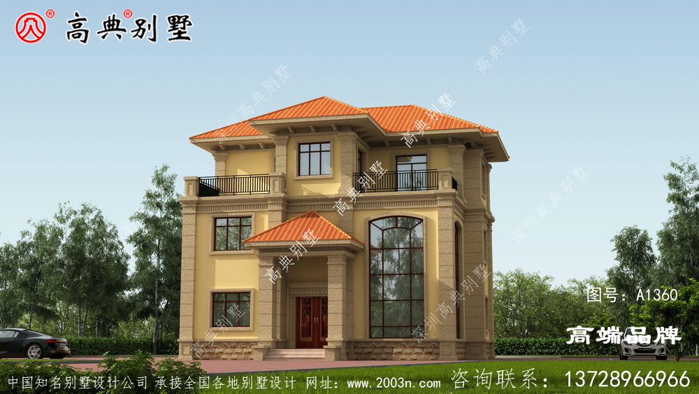 歐式風格三層舒適別墅設計圖及效果圖