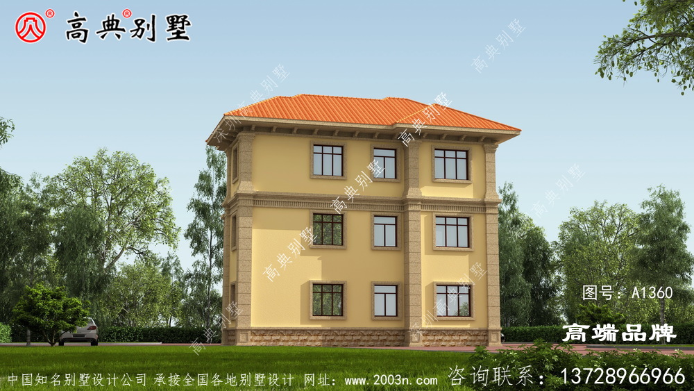 歐式風格三層舒適別墅設計圖及效果圖