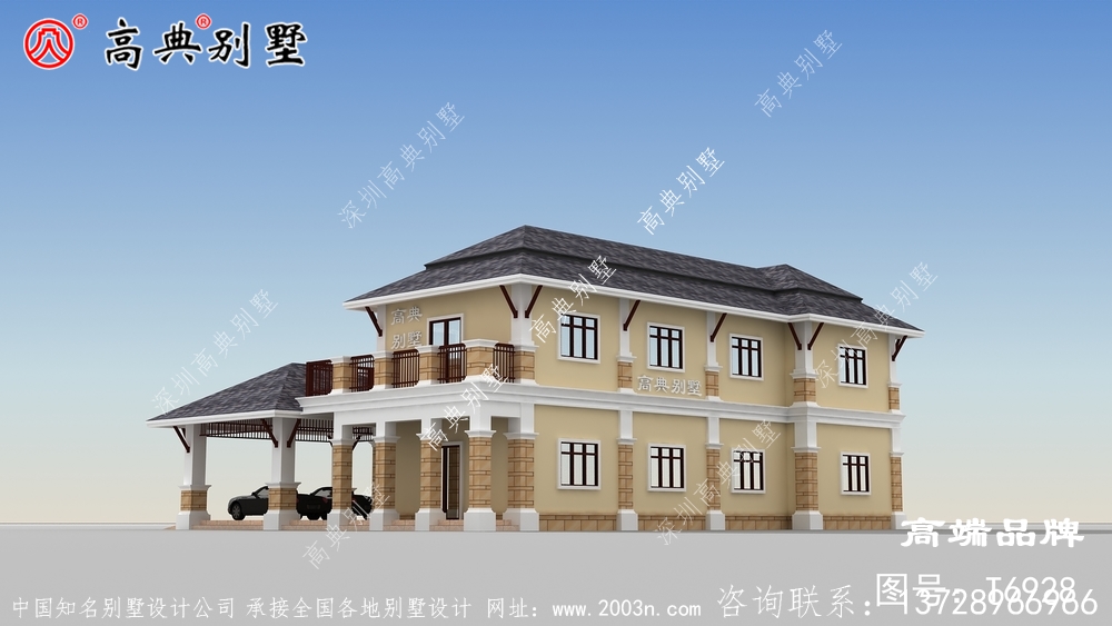 簡歐風格二層別墅設計圖紙及效果圖
