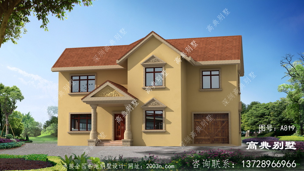二層鄉(xiāng)村經(jīng)典自建別墅設(shè)計(jì)，施工簡單造價(jià)低