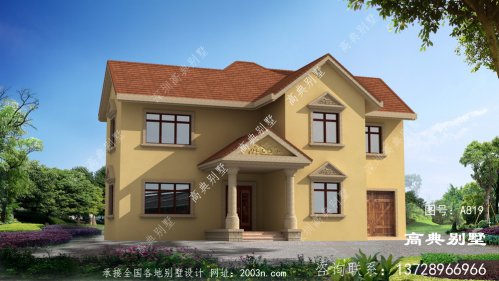 二層鄉村經典自建別墅設計，施工簡單造