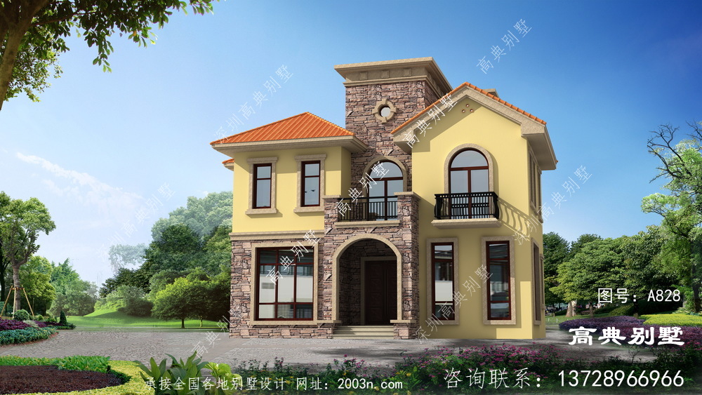 歐式三層別墅住宅設計，外觀溫馨典雅