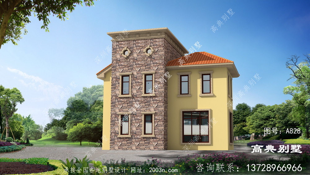 歐式三層別墅住宅設計，外觀溫馨典雅