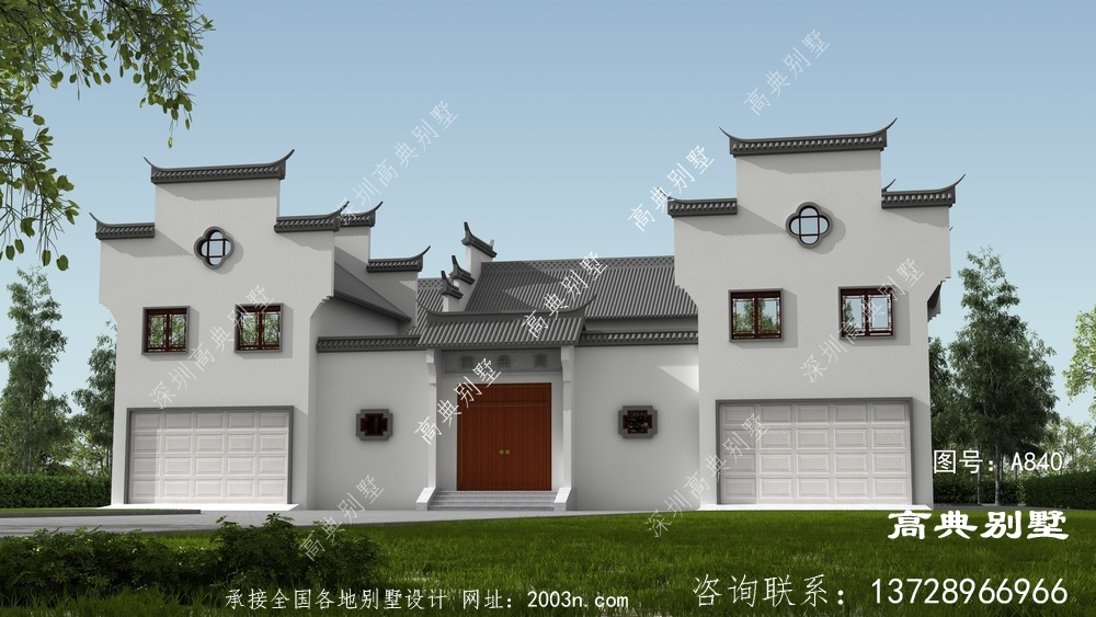 豪華中式大戶型別墅，占地424平