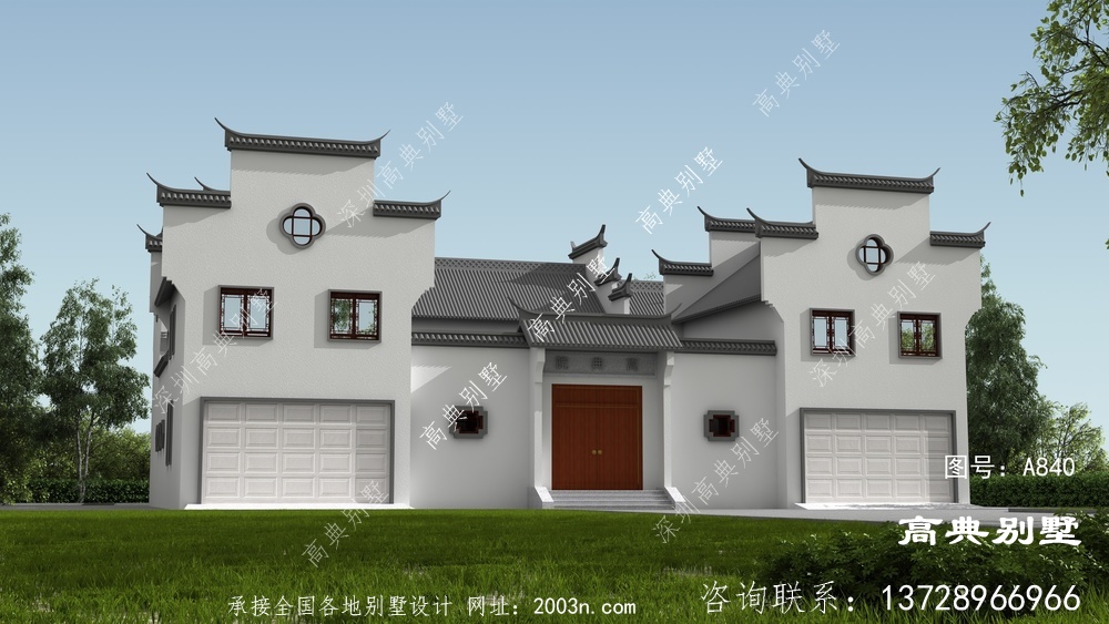 豪華中式大戶型別墅，占地424平