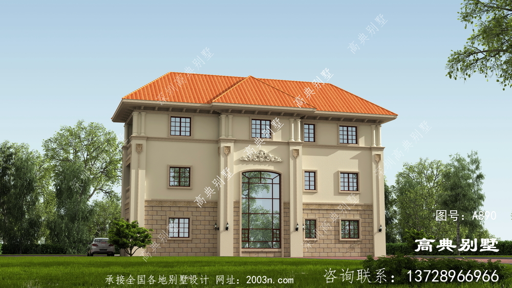 簡約雅致的農村意大利風格別墅設計圖紙