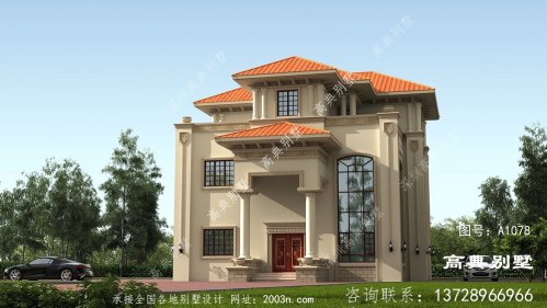歐式高雅風格三層復式別墅設計圖