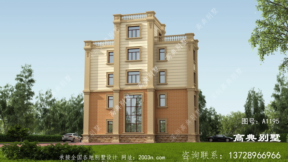 農村五層別墅的自建設計具有獨特的外觀。